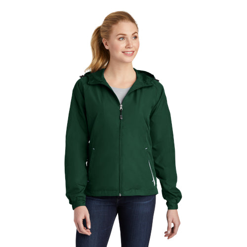 Sport-Tek Ladies Colorblock Hooded Raglan Jacket. LST76