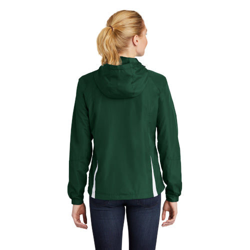 Sport-Tek Ladies Colorblock Hooded Raglan Jacket. LST76