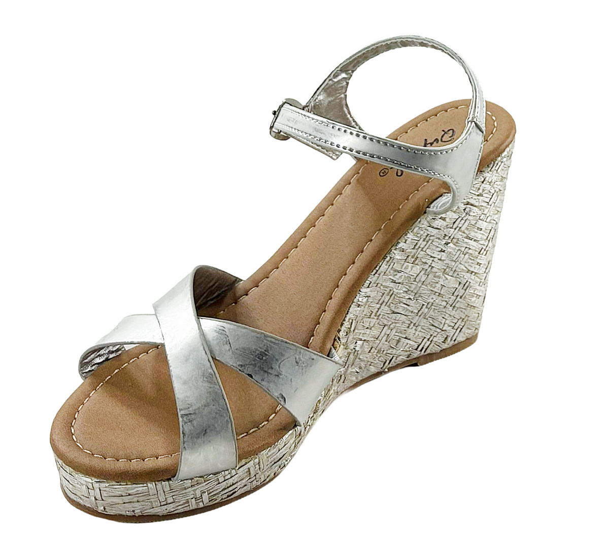 Qupid Lidi-01X Women’s Metallic Wedge Sandals Platform Heels