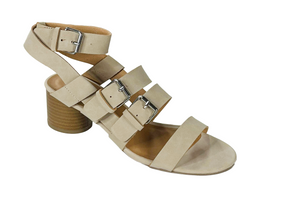 Qupid Lucille-12 Buckle Gladiator Sandals