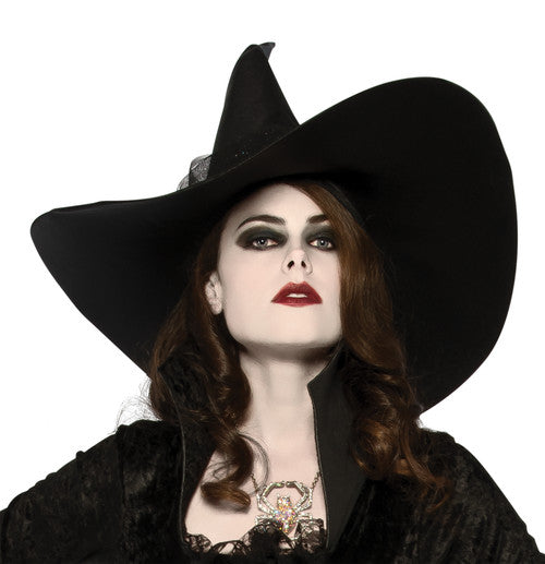 Adult Black Wide Brim Witch Hat