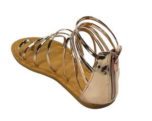 Bamboo Made-30 Women’s Metallic Gladiator Flat Sandals
