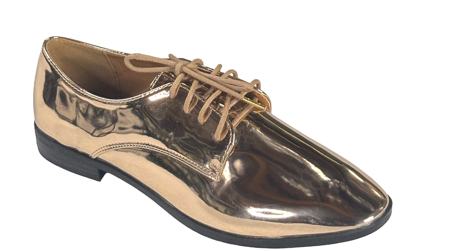 Qupid Malik-06 Women's Metallic Lace-Up Oxford Shoes