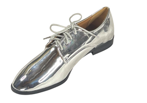 Qupid Malik-06 Women's Metallic Lace-Up Oxford Shoes