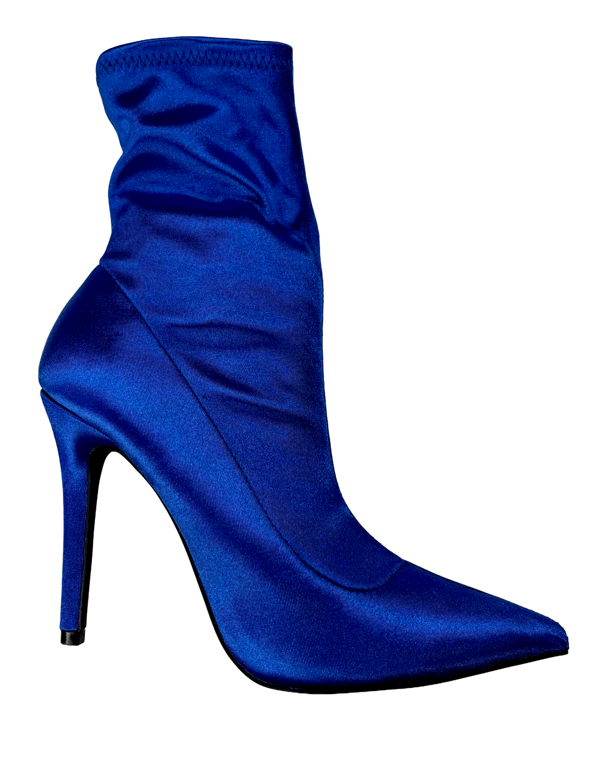Qupid Milia-152 Women's Pointed Toe Sock Ankle Bootie Heel