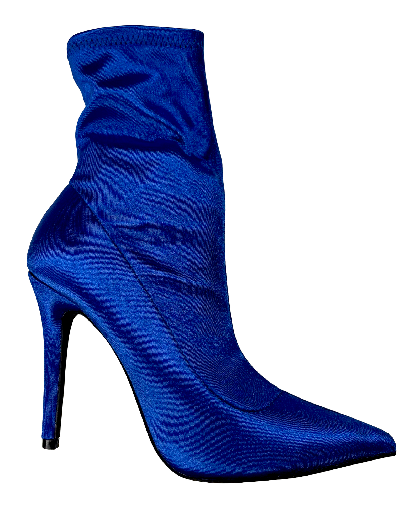 Qupid Milia-152 Women's Pointed Toe Sock Ankle Bootie Heel