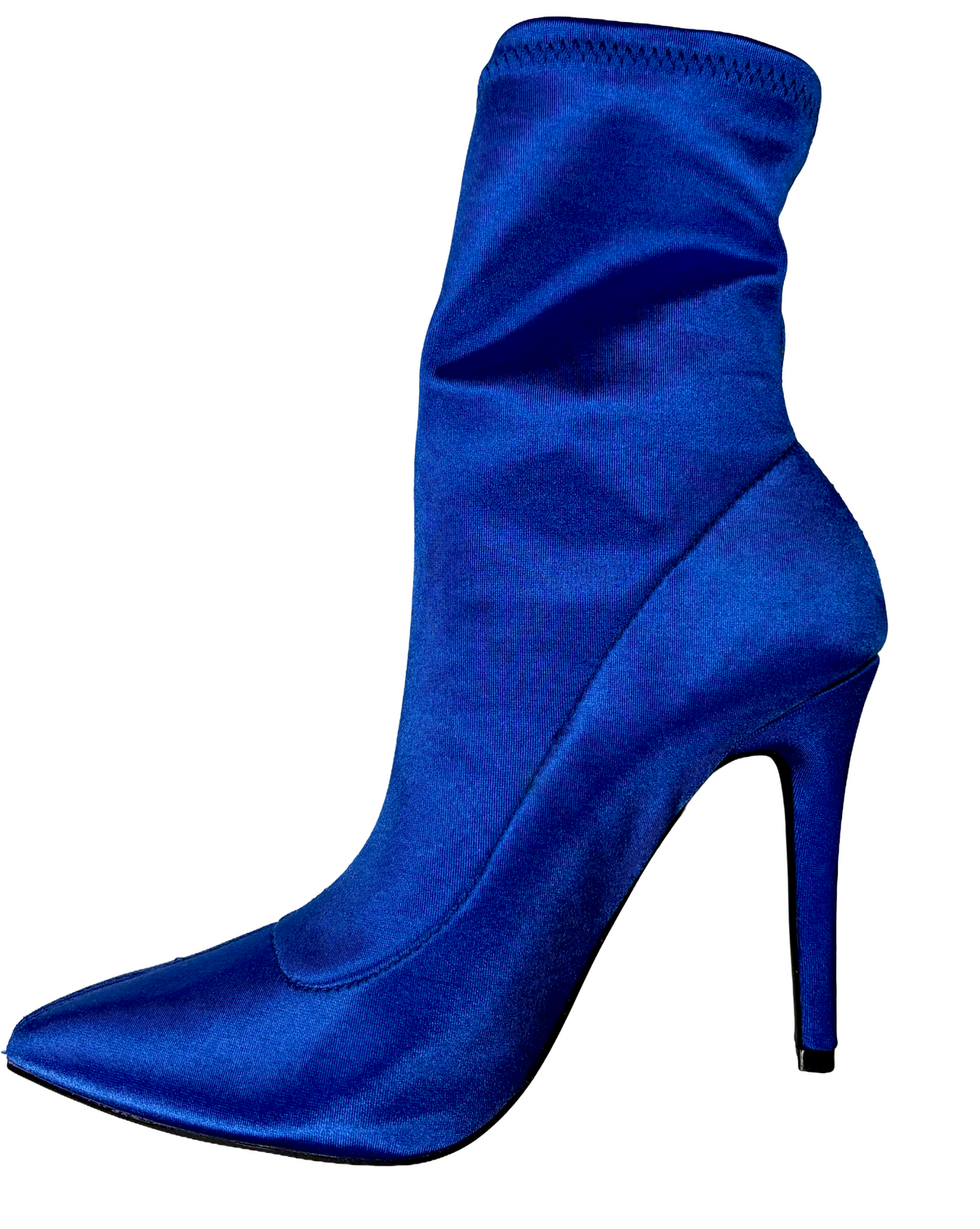 Qupid Milia-152 Women's Pointed Toe Sock Ankle Bootie Heel