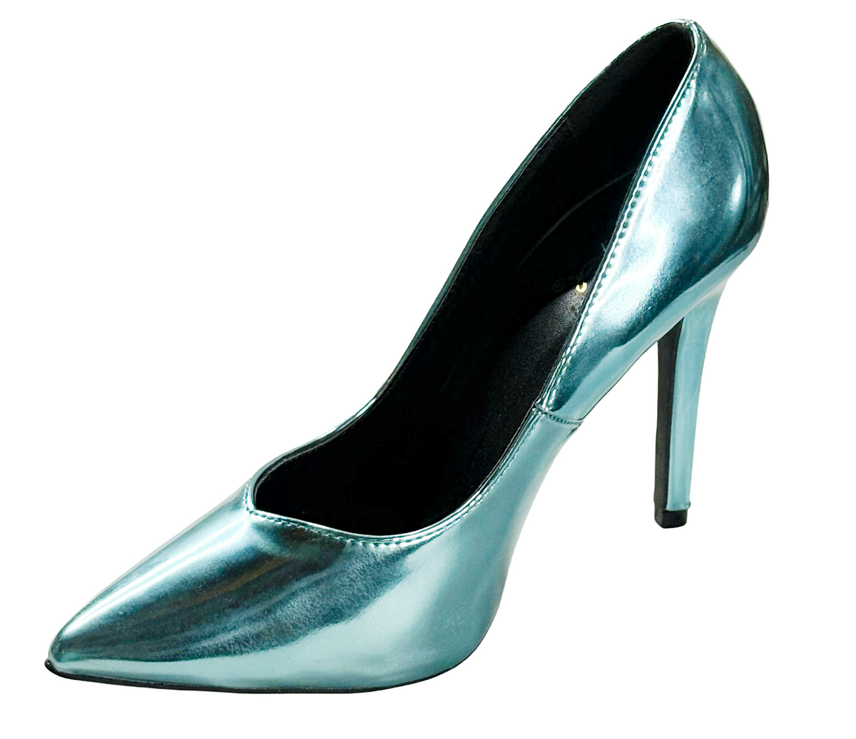 Qupid Milia-77 Metallic Pointed Toe Stiletto Pumps