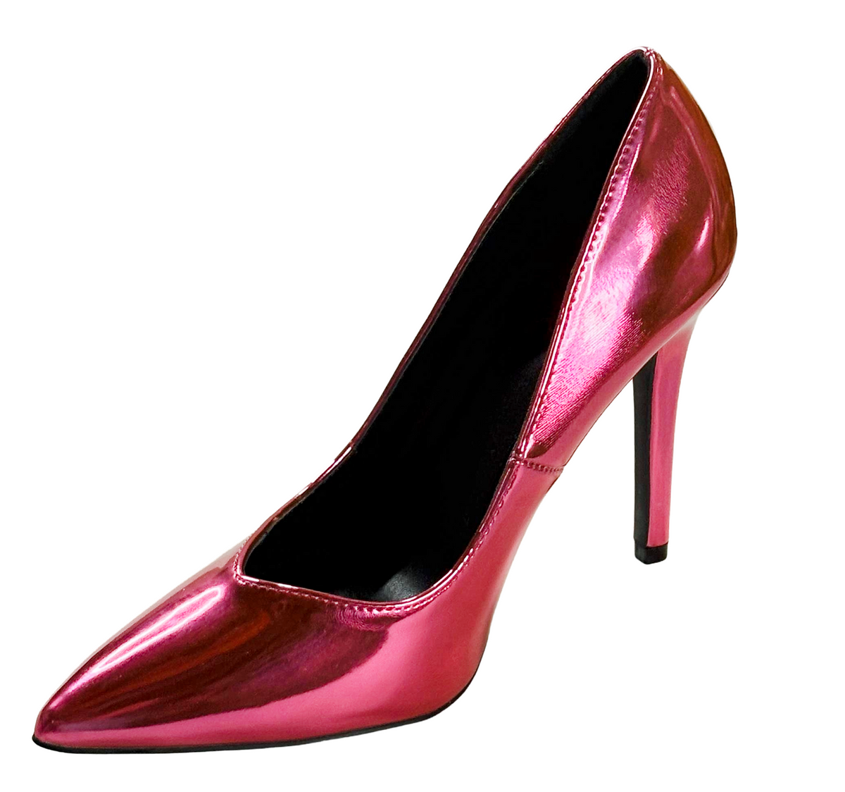 Qupid Milia-77 Metallic Pointed Toe Stiletto Pumps