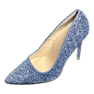 Qupid Milia-97 Pointy Toe Glitter Heels