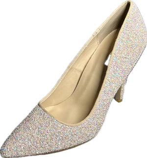 Qupid Milia-97 Pointy Toe Glitter Heels