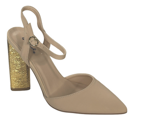 Qupid Miss-08 Women Pointed Toe Heel Ankle Strap Pump