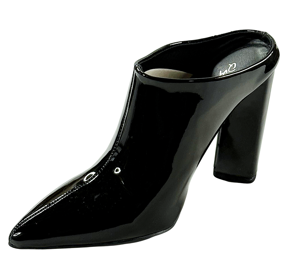 Qupid Miss-40 Women’s Patent Leather Mule Heels Pointed Toe