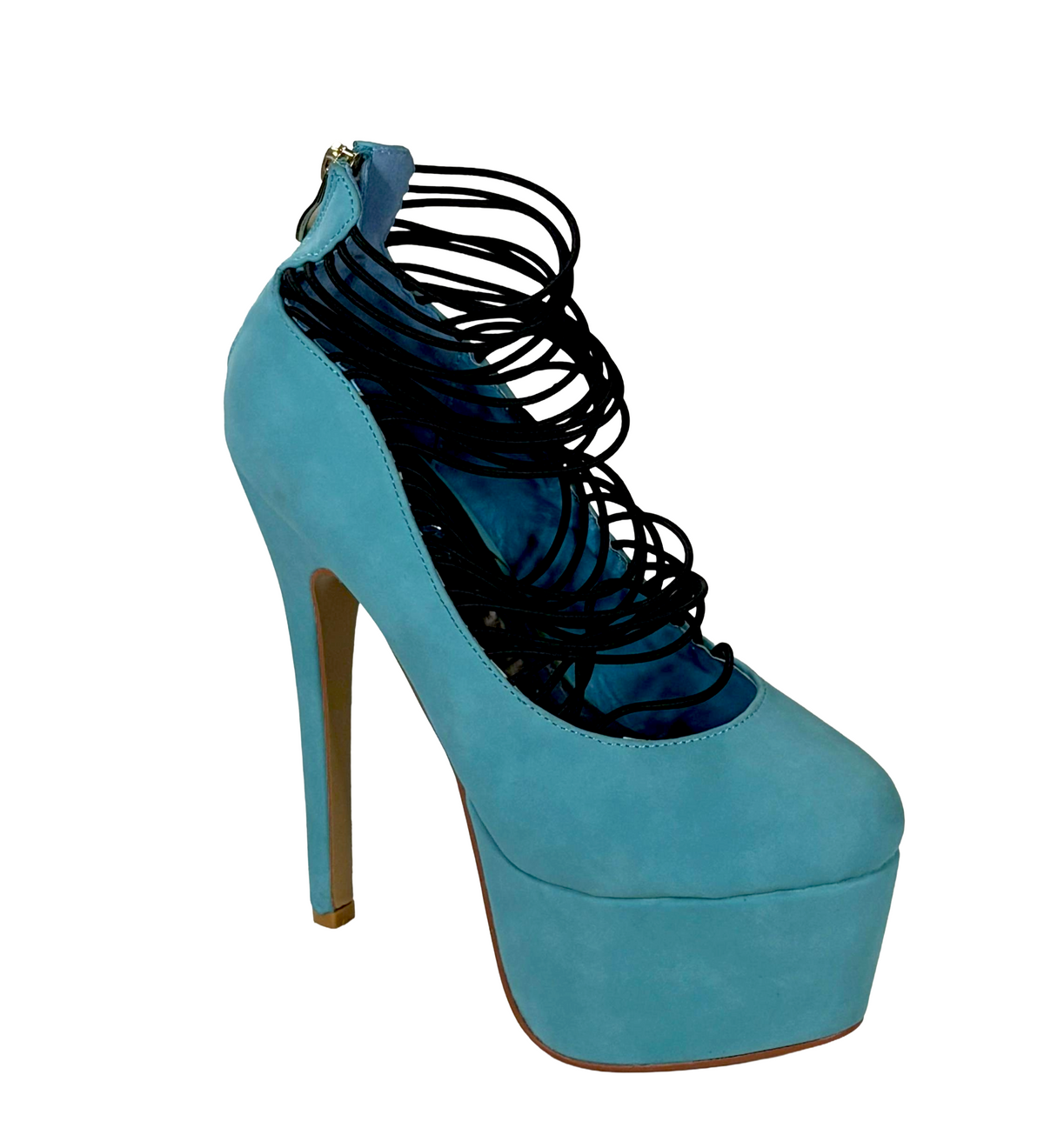 Pazzle Misty Women Platform Stiletto Heels Stretch Strap Pump