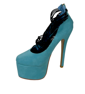 Pazzle Misty Women Platform Stiletto Heels Stretch Strap Pump