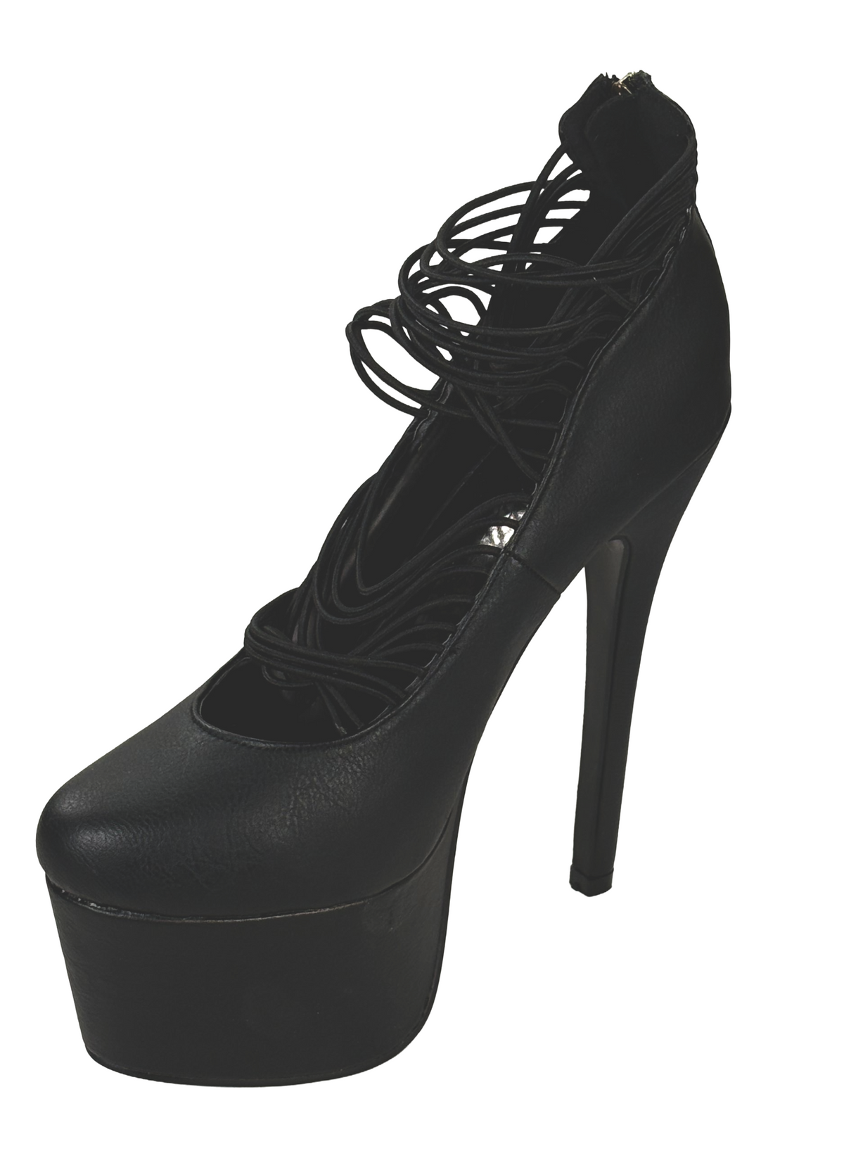 Pazzle Misty Women Platform Stiletto Heels Stretch Strap Pump