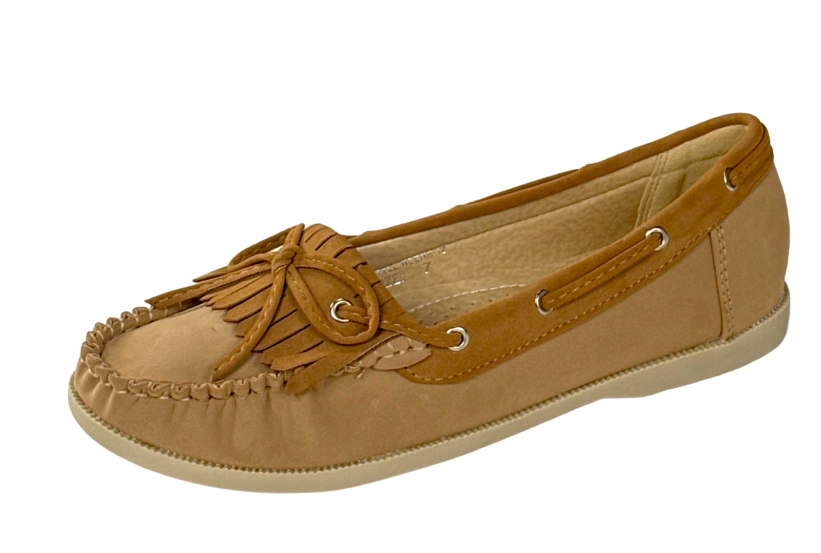 Studio 38 Neena-12 Women’s Moccasin Flats – Fringe Bow Slip-On Casual Loafers