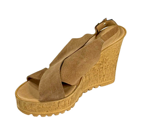 Bamboo Norra-05S Women's Cork Wedge Platform Sandals