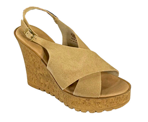 Bamboo Norra-05S Women's Cork Wedge Platform Sandals