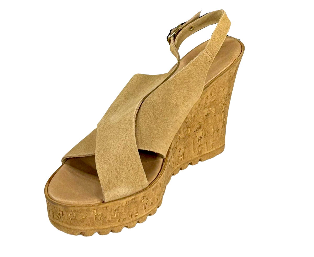 Bamboo Norra-05S Women's Cork Wedge Platform Sandals