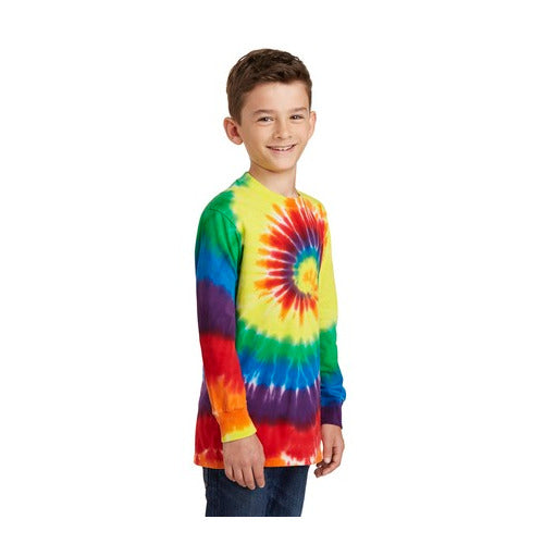 Port & Company Youth Tie-Dye Long Sleeve Tee.  PC147YLS