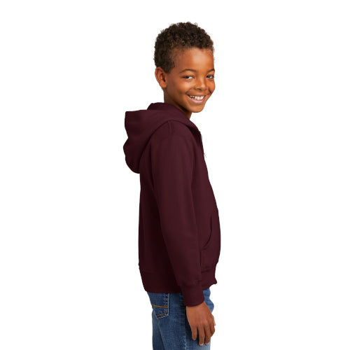 Port & Company - Youth Core Fleece Full-Zip Hooded Sweatshirt.  PC90YZH