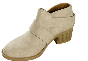 Qupid Philly-24 Women’s Buckle Strap Ankle Booties Low Heel