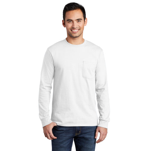 Port & Company Tall Long Sleeve Essential Pocket Tee. PC61LSPT