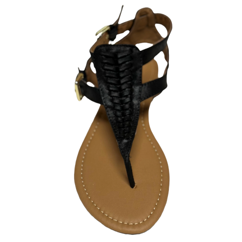 Qupid Archer-506 Fishtail Thong Sandal with Ankle Strap
