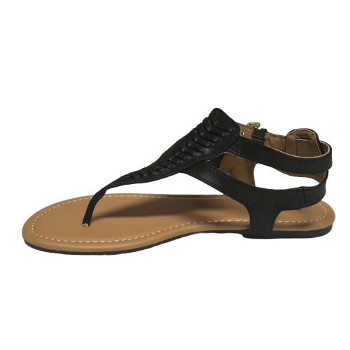 Qupid Archer-506 Fishtail Thong Sandal with Ankle Strap