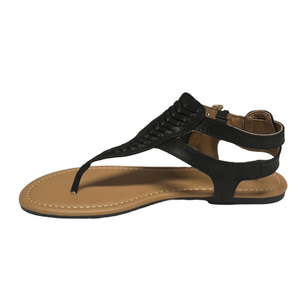 Qupid Archer-506 Fishtail Thong Sandal with Ankle Strap