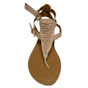 Qupid Archer-506 Fishtail Thong Sandal with Ankle Strap