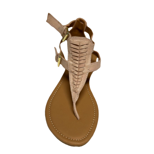 Qupid Archer-506 Fishtail Thong Sandal with Ankle Strap