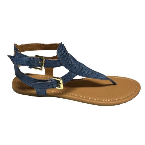 Qupid Archer-506 Fishtail Thong Sandal with Ankle Strap