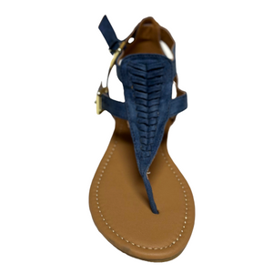 Qupid Archer-506 Fishtail Thong Sandal with Ankle Strap