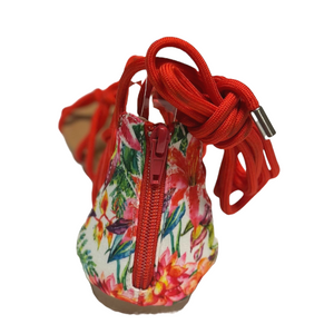 Qupid Lana-455 Strappy Wrap Around Open Toe Flat Sandal