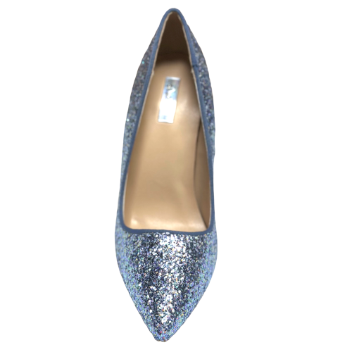 Qupid Milia-97 Pointy Toe Glitter Heels