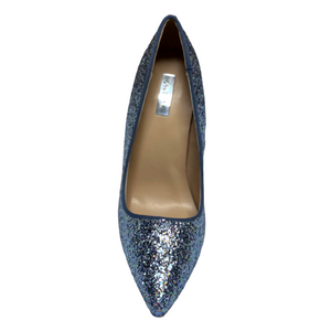 Qupid Milia-97 Pointy Toe Glitter Heels
