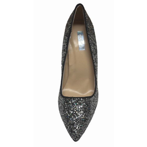 Qupid Milia-97 Pointy Toe Glitter Heels