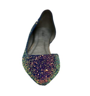 Qupid Pika-159 D'osray Pointy Toe Glitter Flat Pump