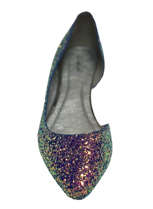 Qupid Pika-159 D'osray Pointy Toe Glitter Flat Pump