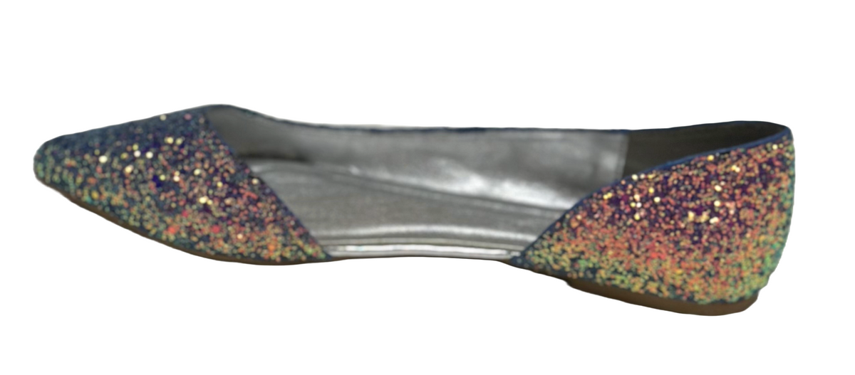 Qupid Pika-159 D'osray Pointy Toe Glitter Flat Pump