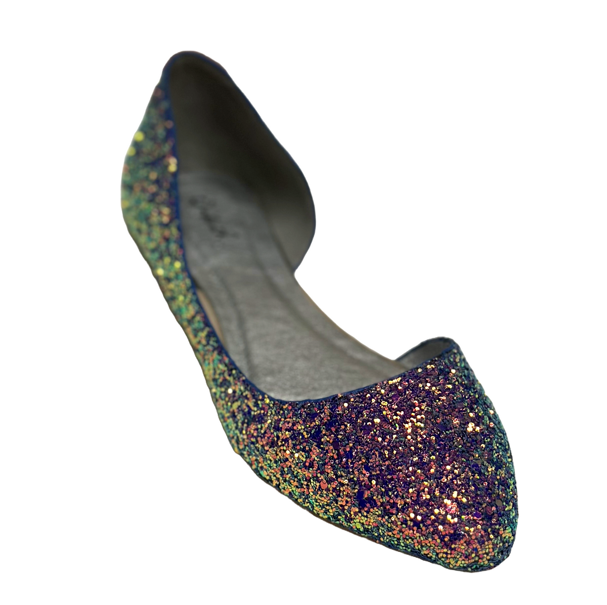 Qupid Pika-159 D'osray Pointy Toe Glitter Flat Pump