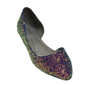 Qupid Pika-159 D'osray Pointy Toe Glitter Flat Pump