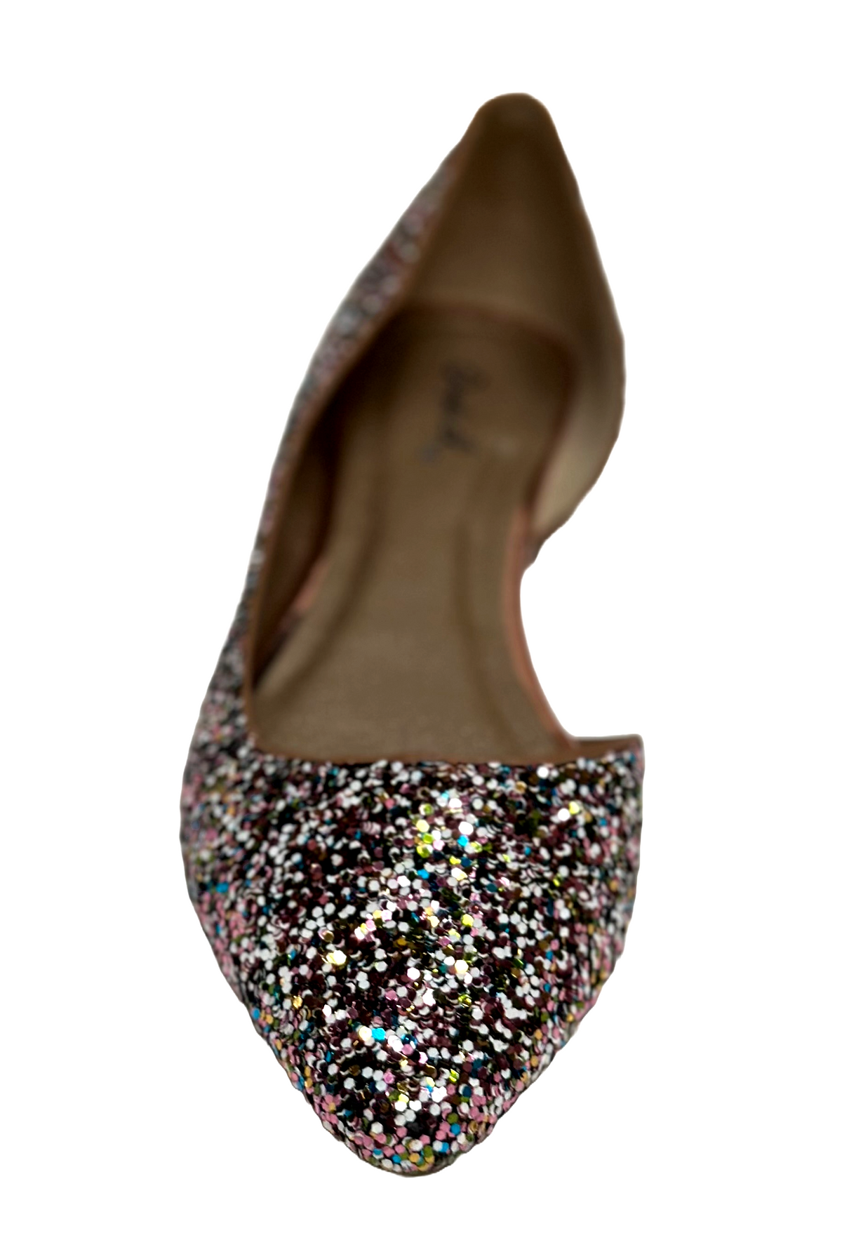 Qupid Pika-159 D'osray Pointy Toe Glitter Flat Pump