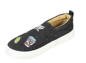 Qupid Reba-155B Slip-On Sneakers Embroidered Casual Shoes