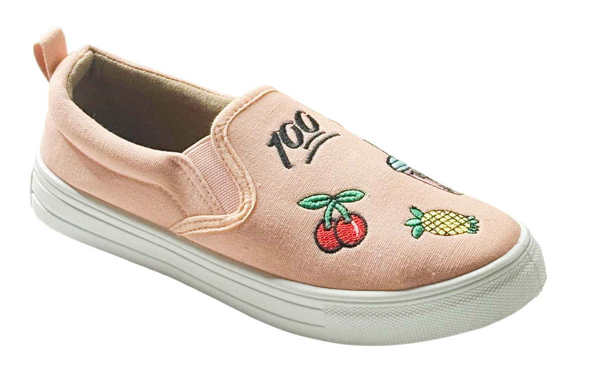 Qupid Reba-155B Slip-On Sneakers Embroidered Casual Shoes