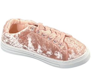 Qupid Reba-161C Women’s Velvet Lace-Up Fashion Sneakers