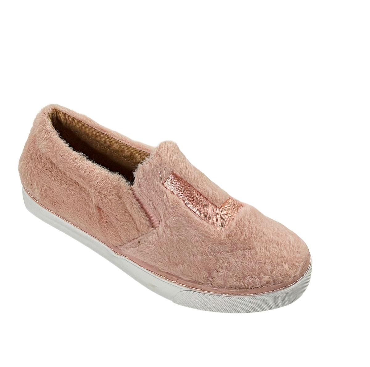 Qupid Royce-01X Women’s Faux Fur Slip-On Fashion Sneakers