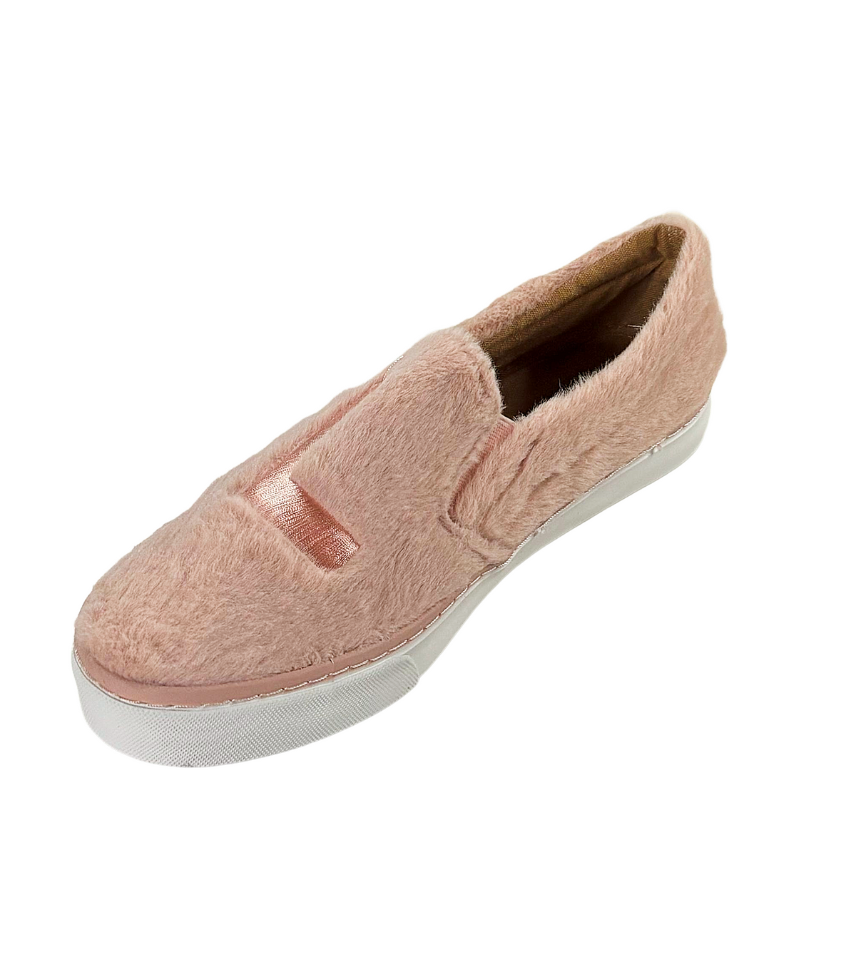 Qupid Royce-01X Women’s Faux Fur Slip-On Fashion Sneakers